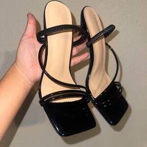 New Era Elegant Black Strappy Heels